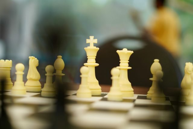 Chess pieces on a board, representing strategic digital transformation planning