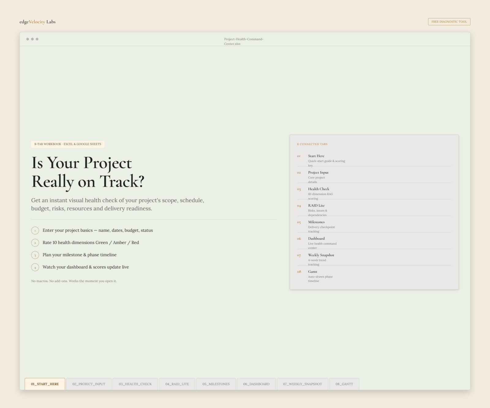 Project Health Command Center - Overview